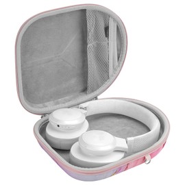 Geekria NOVA Headphones Case for Over-Ear Headphones, Replacement Hard Shell Travel Carrying Bag with Cable Storage Compatible with B&O PLAY H9i, H95, H9 Headsets (Pink Marble)