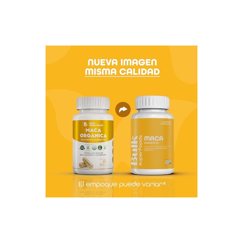 BULK SUPERFOODS Maca Orgánica 100 Natural Suplemento Alimenticio