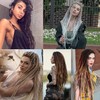 PORSMEER 20 Strands/Pack Ombre Brown Synthetic Dreadlocks Extensions,Handmade Hippie Dreadlock