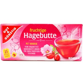 Gut & Günstig Fruity Rosehip with Hibiscus Tea, Pack of 16 (16 x 75 g)