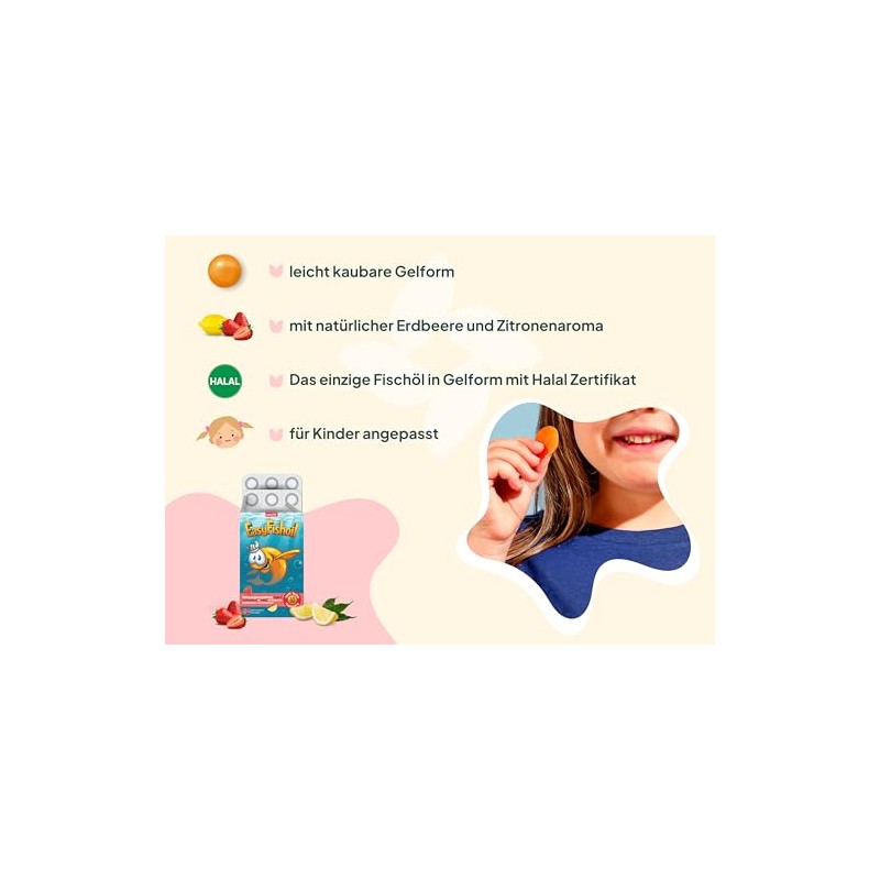 EasyFishoil Omega 3 Jelly for Children with D3 for 30