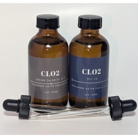 Generic Chlorine Dioxide Kit | Hydrochloric Acid 4-5% (HCl) : Sodium chlorite Solution (8oz) Liquid Set, Brown