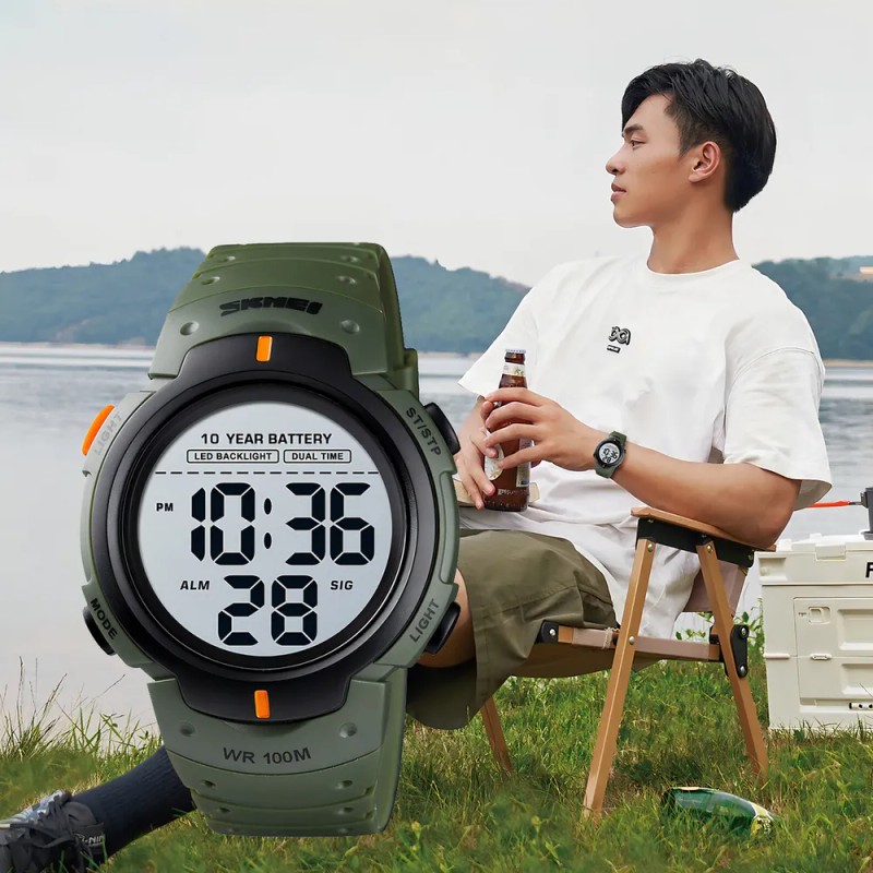 Reloj Pulsera Digita Skmei 1560 10atm Reloj De Buceo Nadar