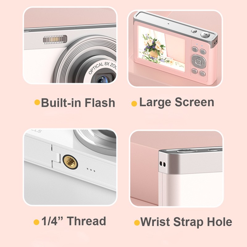 Portable 4K Digital Camera 50MP 2.88 Inch IPS Screen Auto