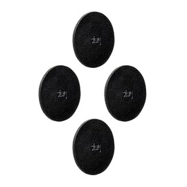 Silwy® Metal Nano Gel Pads in Leather Look / Set of 4 in Black / Large 5.0 cm / Reusable, Washable, Stick to Almost All Sealed Surfaces - Perfect for Camping or Boating
