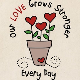 CafePress Our Love Grows Stronger Tote Bag Reusable Natural Beige Canvas Shopping Bag