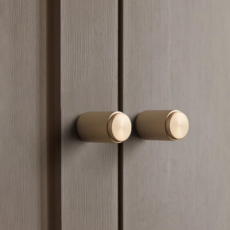 Goo-Ki 6 Pack Champagne Bronze Knurled Cabinet Knobs – Textured