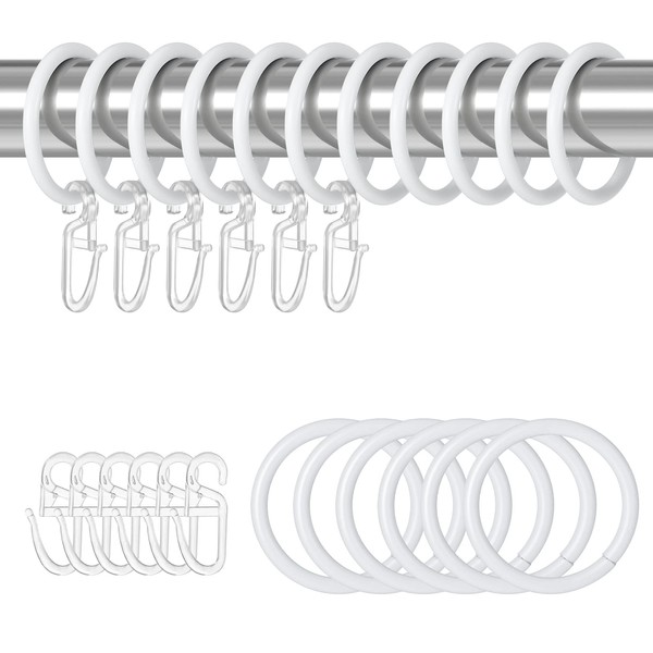 Dacitiery Pack of 30 Curtain Rings, Metal Curtain Rings with