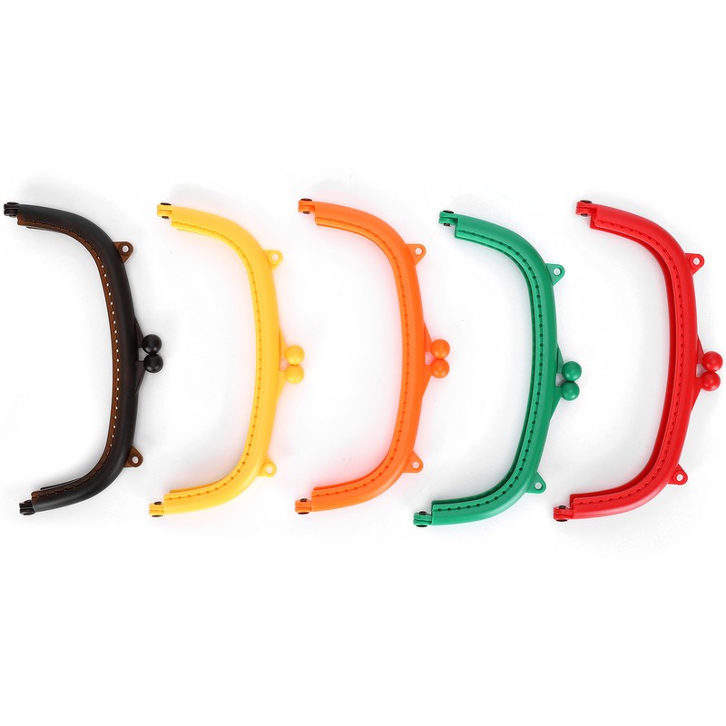 5Pcs Purse Frame Semicircle Candy Colors Curved Plastic DIY Bag