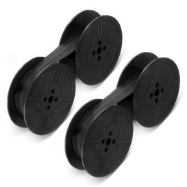 2 Pairs Universal Typewriter Ribbon Black Manual Typewriter Ink Ribbon Twin Spool Replacement Compatible with Most Typewriters