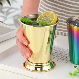 TUPMFG 380 ml Stainless Steel Mint Julep Cup, Set of 2, Moscow Mule Cups, Metal Cocktail Cups for Bars & Parties, Dishwasher Safe, Black