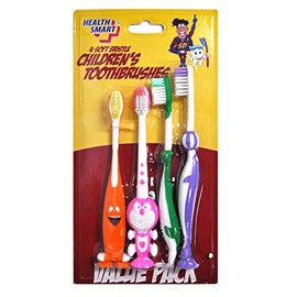 Health Smart 4 Soft Bristle Childrens Toothbrushes