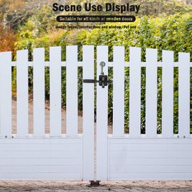 Chyaya Gate Latch, Self Locking Door Latche with Stainless Steel Spring Cable Pull, Heavy Duty Gate Latch for Wooden Fence, Post Mount Gate Lock for Outdoor Vinyl/Wood Fence