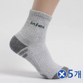 Right-Angle Double Ankle Band Spring Socks Men's Socks - Light Gray x 5 Pairs