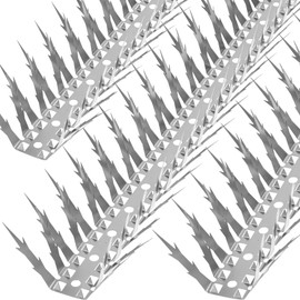 Bird Spikes, 20 Feet Stainless Steel Bird Spikes for Outside, Pigeon Spikes to Keep Birds Squirrel Woodpeckers Away, for Garden Fence Roof and Window - 20 Strips Covers 6m