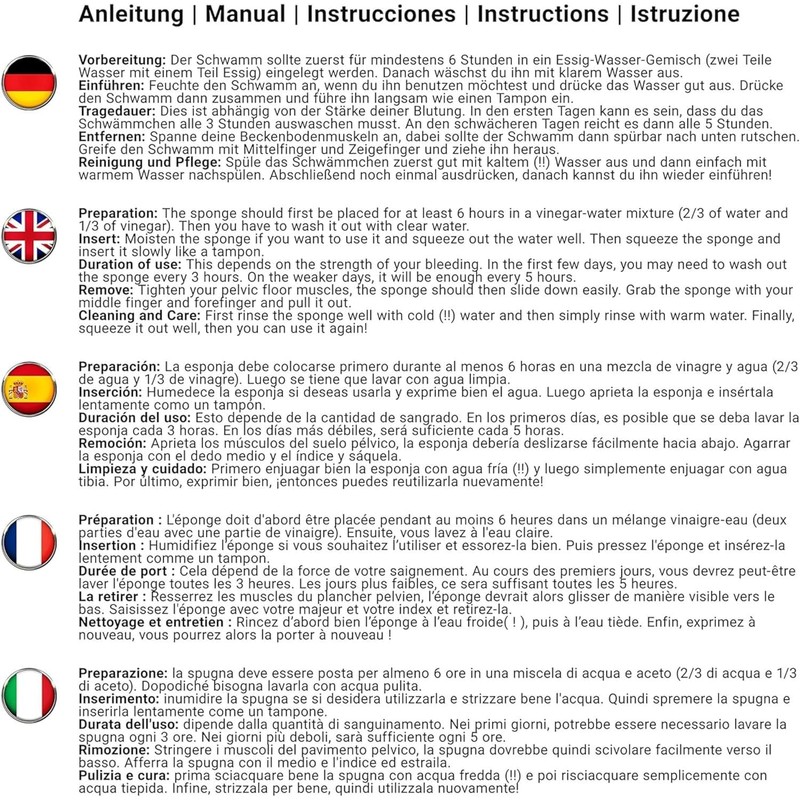 Natürlicher Mediterraner Schwamm für den Körper, nicht synthetisch (5 Stück