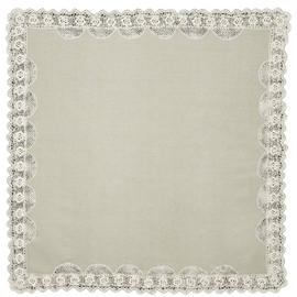 Heritage Lace Natural Blue Ribbon Crochet 42"x42" Table Topper
