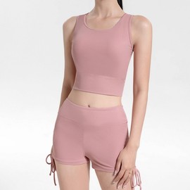 New Women's Summer Yoga Apparel Set: Outdoor Sports Shorts & Fitness Wear Yoga M (45.00 Kg-52.50 Kg/Orange Shorts) 5ea