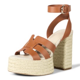 The Drop Women's Bea Platform Heel, Cognac, 8