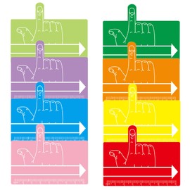 Bagentry 8 Pcs Finger Spacers for Writing with Guided Reading Strips, One Finger Spacer Handwriting Tool, Word Spacing Tool Dyslexia Aid Bookmark for Home Classroom School Supplies (8 Colors)