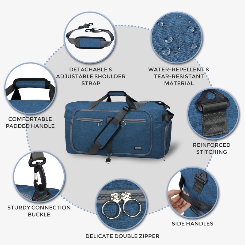 Fmeida Travel Duffel Bag 65L for Men Women Foldable Holdall