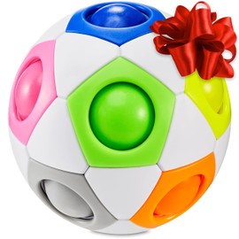 CUBIDI® Original Rainbow Puzzle Ball I Brain Teasers for Kids Ages 6-10 I for Boys and Girls 6+ Years, Cool Travel Toy for Children, Fidget Ball, 3D Puzzle Toy