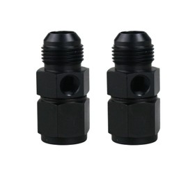 10AN Male Flare to -10 Female Swivel with 1/8 NPT Gauge Port Fuel Pressure Take Off Fitting Adapter Aluminum, Pack of 2