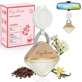 Royaroma Luxury Car Perfume Diffuser with Adjustable Rope | Hanging Car Air Freshener for Men & Women | Long Lasting Essential Oil Cars Fresheners for Auto, Home, Office | Jasmine