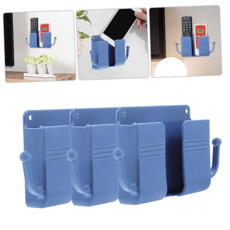 TEHAUX 3pcs Tv Remote Holder Wall Mount Phone Holder Bed
