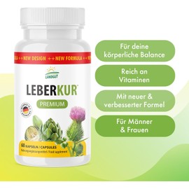 Landgut Leberkur Premium | für deine körperliche Balance | für Männer & Frauen | Inhalt 60 Kapseln