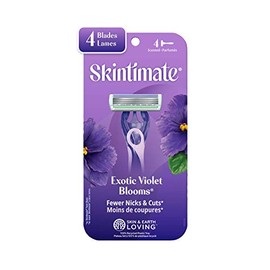 Skintimate Exotic Violet Blooms - Maquinillas de afeitar desechables de 4 hojas - 4 unidades
