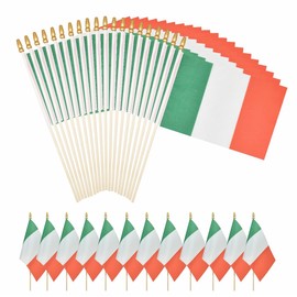 XCFH 20 Pack Italian Mini Stick Flag Small Italy Handheld 5x8 Inch Flags Fade Resistant & Vivid Colors