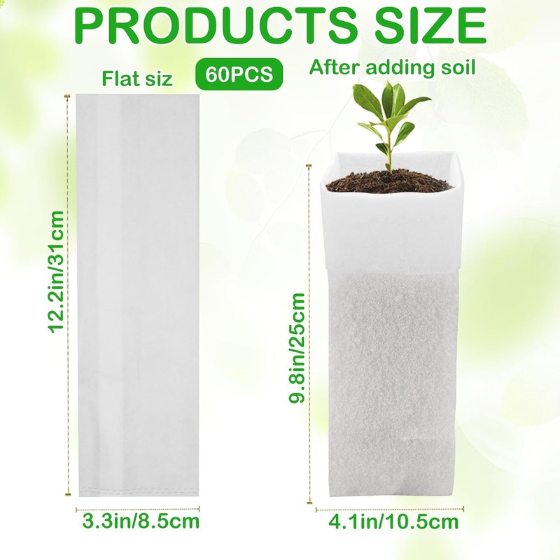 CANIPHA 60 Piezas De Bolsas De Crecimiento Profundo Para Vivero,