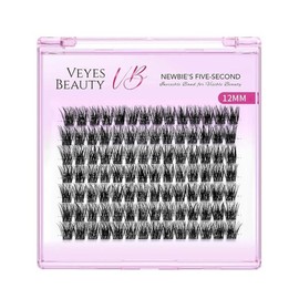 VYES Beauty 베예스뷰티 속눈썹 연장 리케이션 개별 않는 5초 시리즈 12MM 밴드 클러스터 속눈썹 DIY 얇고 초보자용 몽환적인 보이지 트레이 길이 셀프 위스피 인조 싱글 [Ribbon kit] Beyess Beauty Eyelash Extension Application Individual 5-Second Series 12MM Band Cluster Eyelashes DIY Thin Beginner-Friendly Dreamy Invisib