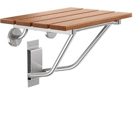 Teak Wood Folding Shower Seat & Chair Wall Mounted for Adults