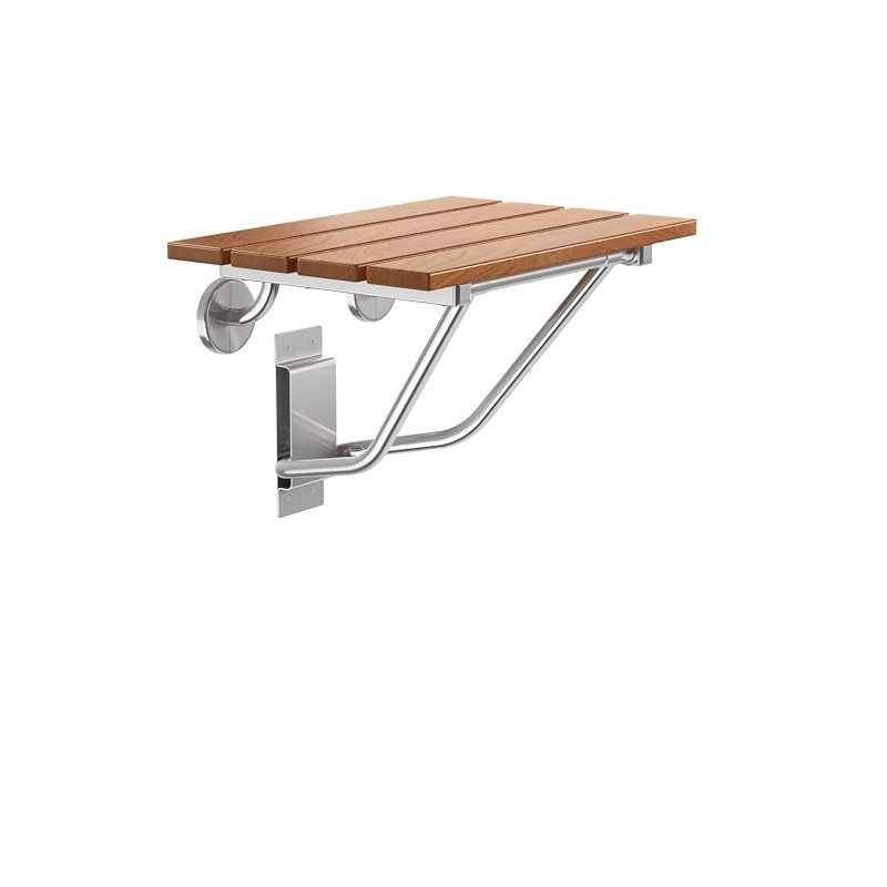 Teak Wood Folding Shower Seat & Chair Wall Mounted for