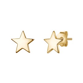 Glanzstücke München Women's Stud Earrings Star Sterling Silver 925 Yellow Gold-Plated – Earrings Stars in Yellow Gold Colours, Silver