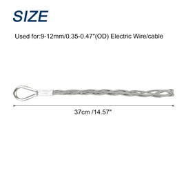 sourcing map 9-12mm OD Cable Pulling Socks Grip 0.37m Single Head Side Pull Wire Mesh Puller Socks Grip Stainless Steel Wire Pulling Tools