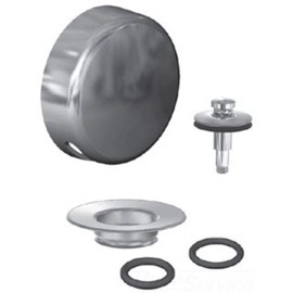 Watco QuickTrim Lift and Turn Bathtub Stopper with Innovator Overflow and Two "O" Rings Trim Kit in Chrome Plated