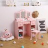 GarveeHome Kids Vanity Table Set LED Lights Princess Makeup Vanity