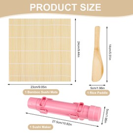 HEQU 3 in 1 Sushi Making Kit, Sushi Bazooka with Sushi Rolling Mat & Sushi Paddle for Home Professional Beginners Sushi Making