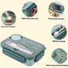 1.3L 4 Compartment Insulated Portable Plastic Bento Lunch Box, Microwaveable,