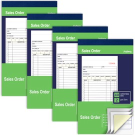 Joyberg 4 Pack Receipt Book, 4.17inx7.2in Receipt Book with Carbon Copies, 2-Part Carbonless(White and Yellow), 40 Sets Per Book, Order Book for Small Business