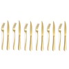 Rygten QU 12-piece Gold Steak Knives Set, Fork And Knife