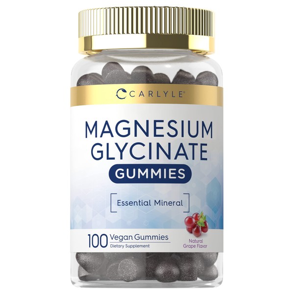 Magnesium Glycinate Gummies | 100 Count | Vegan, Non-GMO, Gluten Free Supplement | by Carlyle