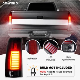 Cenfeild LED Tail Light Assembly Fit for Chevy & GMC C/K 1500 88-99, C/K 2500 3500 88-00, C1500 C2500 Suburban 92-99, for Silverado 94-98, Tahoe 95-99, Blazer 92-94, for Yukon 92-00, Smoked Lens