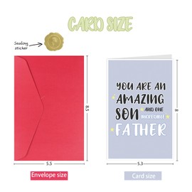 Happy Father’s Day Card for Son, Humor Son Fathers Day Card from Parents, Funny Fathers Day Card Gifts from Mother to Son, You Are An Amazing Son And One Incredible Father