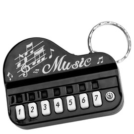 Black Micro Piano Keychain, Portable Keyboard Instrument Keychain, Mini Electronic Keyboard Keychain with Lights, Pianos and Keyboards, Musical Instrument Keychain Accessories Gift, Car Keychain, 1 Pc