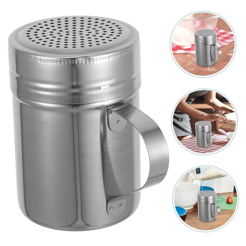 SHOWERORO 127Holes Stainless Steel Powdered Sugar Shaker with Comfortable Handle