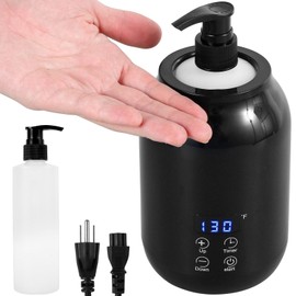 RVEFOT Massage Oil Warmer with Two Oil Bottle Dispenser, Smart Touch Key Electric Lotion Heater for Home SPA, Temperature Adjustable Lotion Bottle Warmer, Lube Cream Gel Warmer Cream Warmer (Black)